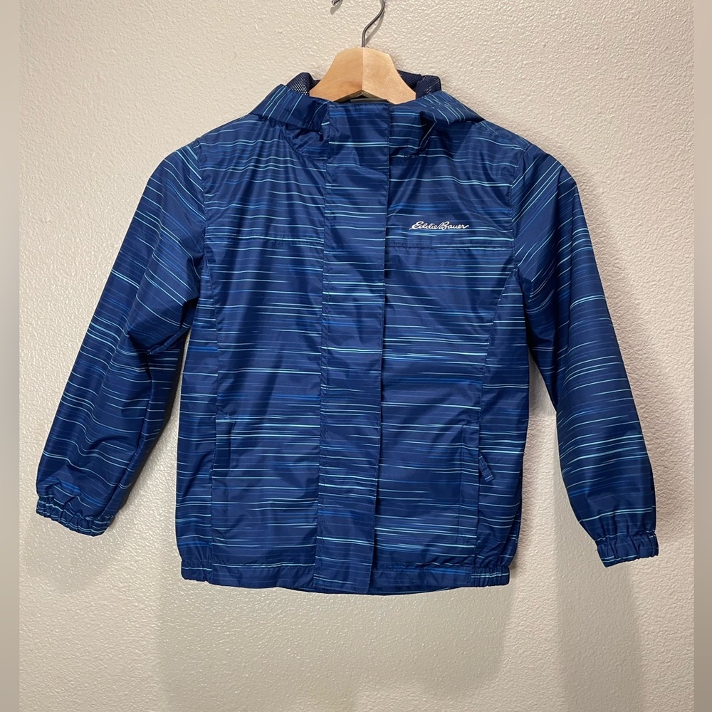 Eddie Bauer Boys Blue Waterproof Windbreaker Jacket Size XS (5-6)